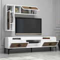 Comoda TV, Hommy Craft, Samba, 180x52x35 cm, Alb/Maro