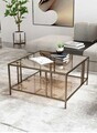 Masuta de cafea, Hanah Home, Bakü, 75x45x75 cm, Antic / Bronz
