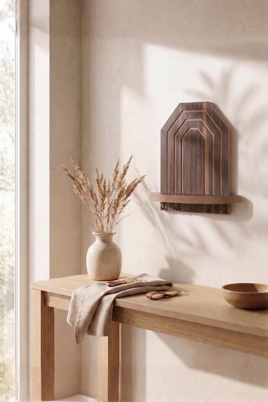 Raft de perete, Hanah Home, Artmtkwll10-Wenge, MDF, Wenge — imaginea 2