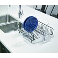 Scurgator de vase cu suport pentru tacamuri Forma Lupe, iDesign, 44.5x34x13.3 cm, negru mat