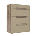 Comoda Tiel, Bedora, 80x43.1x104.6 cm, MDF/PAL, stejar/bej lucios