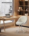 Scaun de birou, Songmics, 56x60x83.3-93.3 cm, 110 kg, sherpa, gri dove