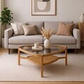 Masuta de cafea, Hanah Home, Capella 95, 95x48x95 cm, LEMN MASIV DE STEJAR, Stejar