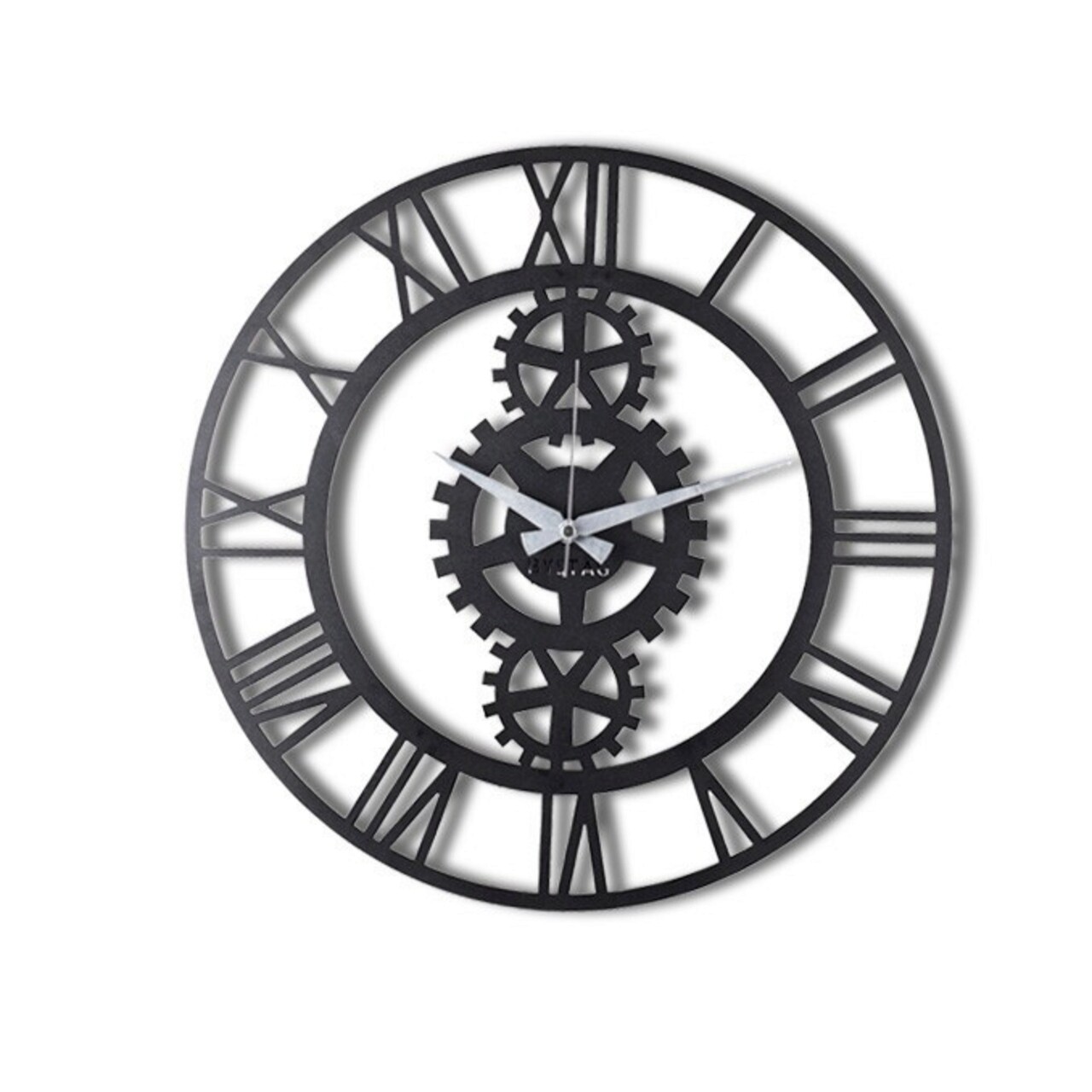 Ceas de perete, Gear, Metal, Dimensiune: 50 x 50 cm, Negru - 1 | YEO
