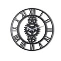 Ceas de perete, Gear, Metal, Dimensiune: 50 x 50 cm, Negru