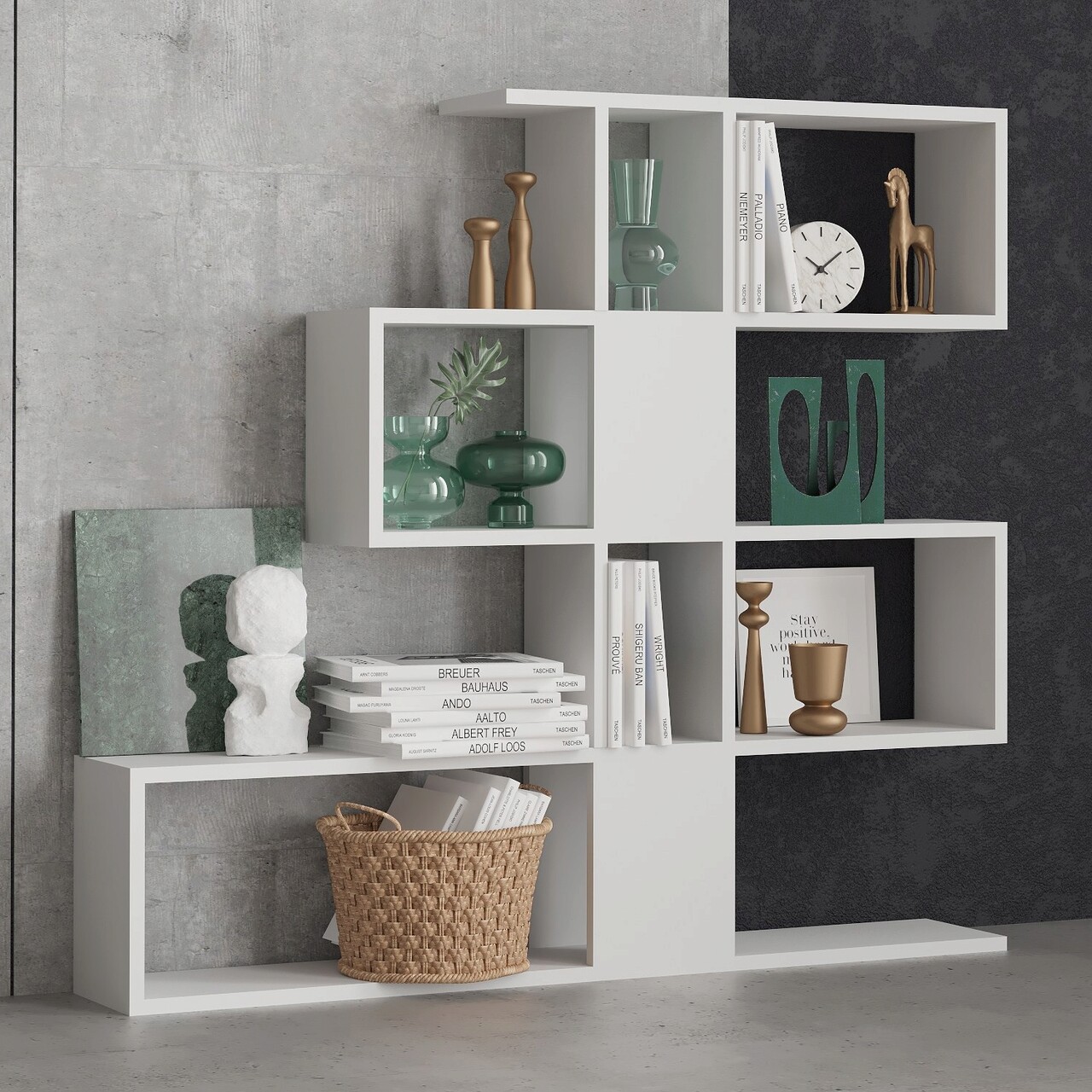 Corp biblioteca, Elegance, Karlin, 120x109x20 cm, Alb - 1 | YEO