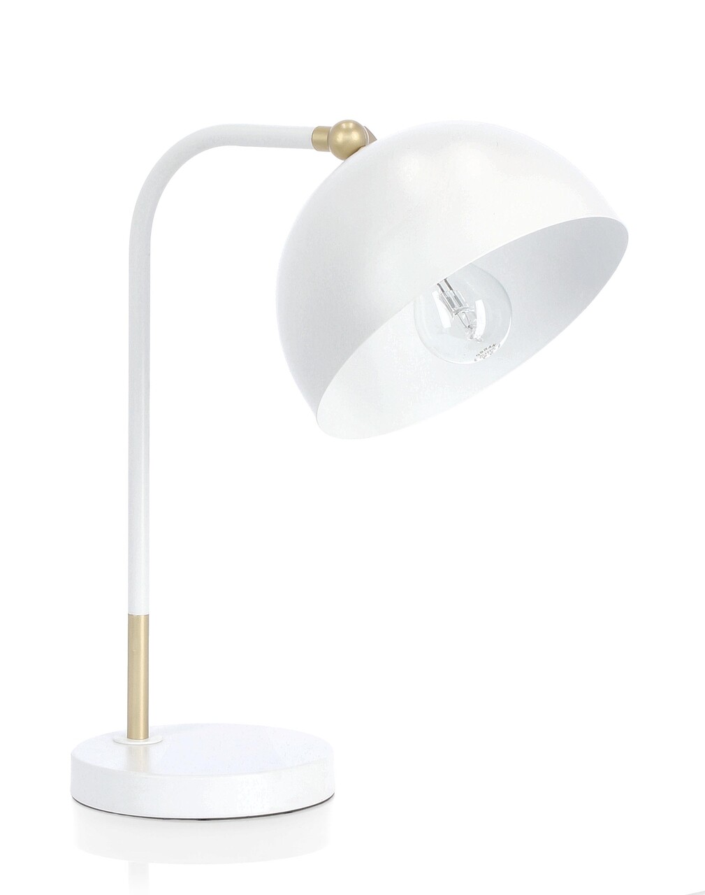 Lampa de masa Glasgow, Bizzotto, 32.5x20x41 cm, 1 x E27, 25W, otel, alb - 2 | YEO