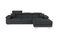 Coltar extensibil dreapta 4 locuri ELTAP, Armd-38, Armando, 289x203x85 cm, lemn/poliester, gri inchis