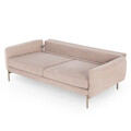 Canapea extensibila cu 3 locuri, Ndesign, 291NDS1329, Lemn, Roz pudra