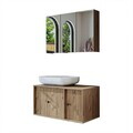Set Dulap de Baie cu Chiuvetă și Oglindă (2 Piese), Hanah Home, 2572, MDF, Maro