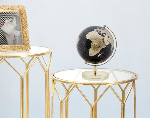 Glob pamantesc decorativ, Mauro Ferretti, 20x28 cm, plastic/fier, negru/auriu