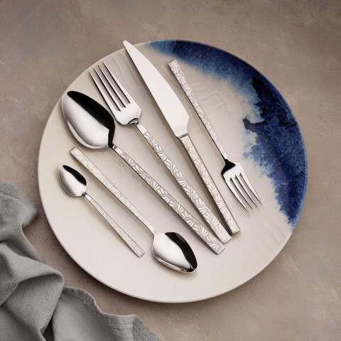 Set de tacâmuri (36 de piese), L'essentiel Maison, 645DRM1244, Furculiță de masă: 21 x 2,5 cm (6 bucăți), Argintiu