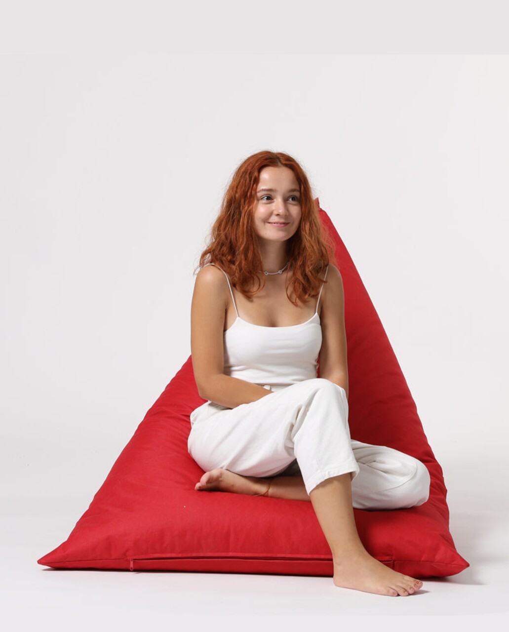 Fotoliu Puf, Bean Bag Ferndale, Pyramid Bed, 145 Cm, Poliester Impermeabil, Rosu