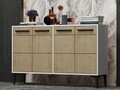 Consola, Odessa, Stria, 120x30x75 cm, PAL, Stejar alb / safir
