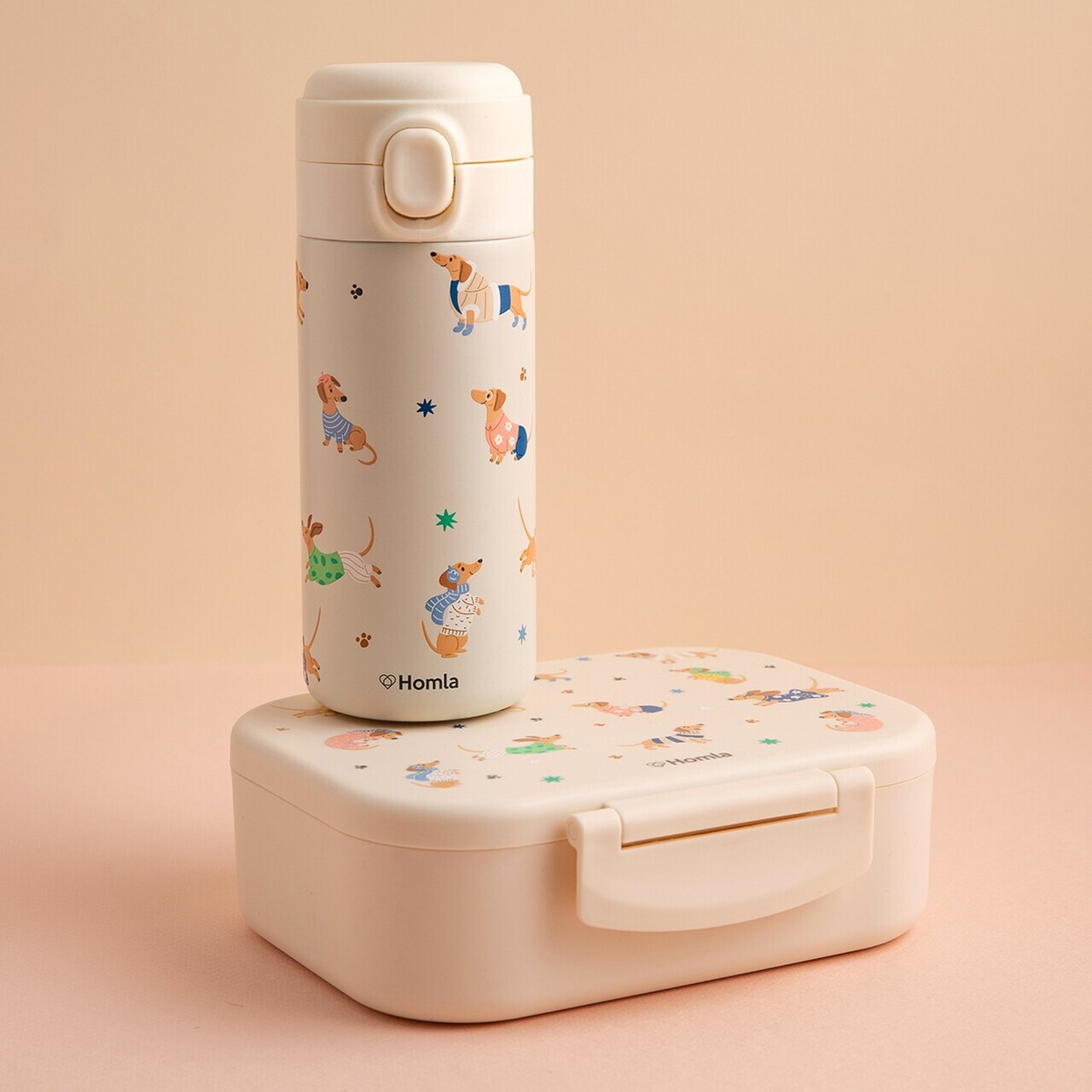 Set caserola pranz si sticla termos Bitea, Homla, plastic, multicolor — imaginea 3