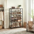 Pantofar cu 8 rafturi, Vasagle, 100x30x152 cm, PAL/otel, maro