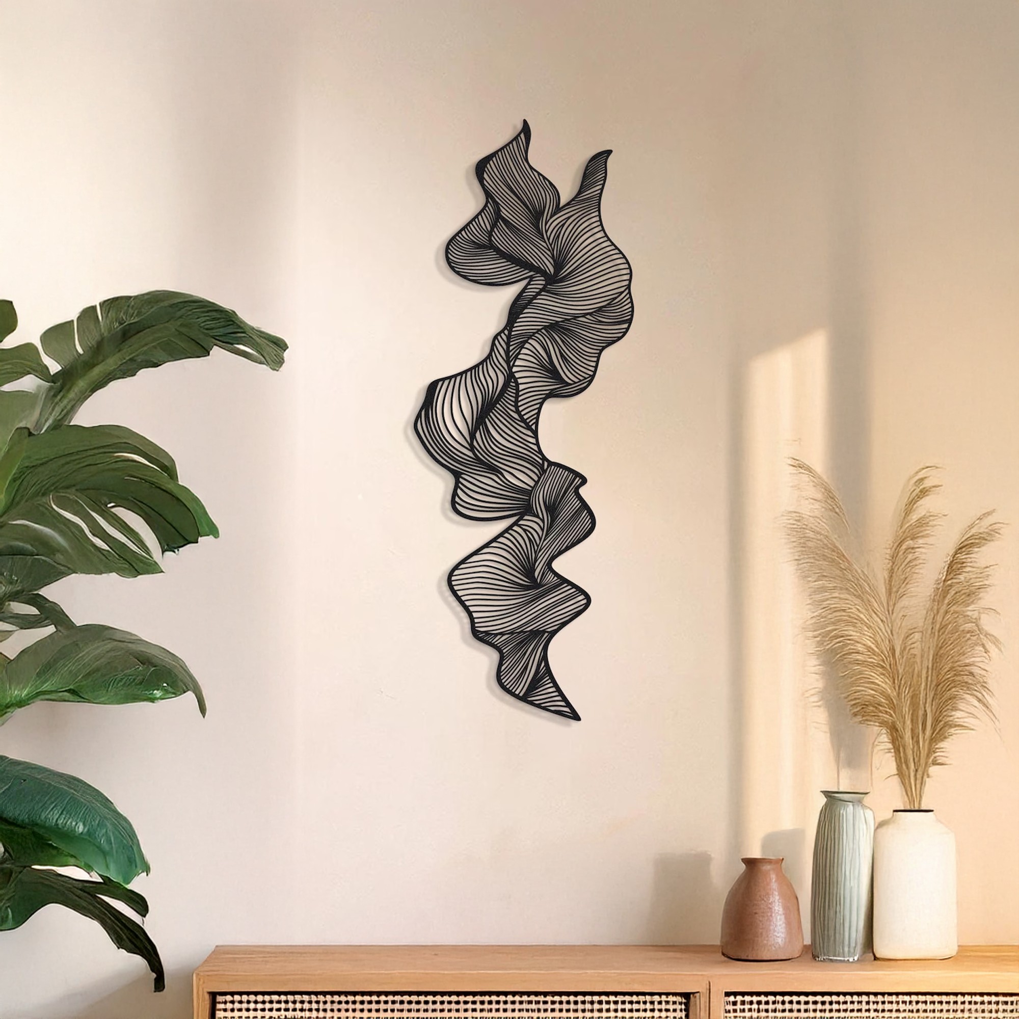 Decoratiune de perete, DCV-1001-MT, Dimensiune: 50 x 20 cm, Negru