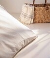 Lenjerie de pat dubla King (cearceaf cu elastic) 4 piese, Viento - Brown, Ecru, Elliott, 50% bumbac / 50% poliester