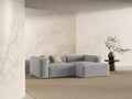 Coltar dreapta 2 locuri, Bergamo, Cosmopolitan Design, 244x152x70 cm, tesatura structurata, gri deschis