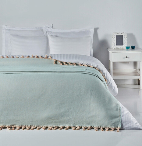 Cuvertura matlasata dubla, Balıksırtı – Mint, DC Home, Bumbac DC Home