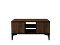 Masuta de cafea, Puqa Design, Gediz, 90x45x60 cm, PAL, Nuc / Negru