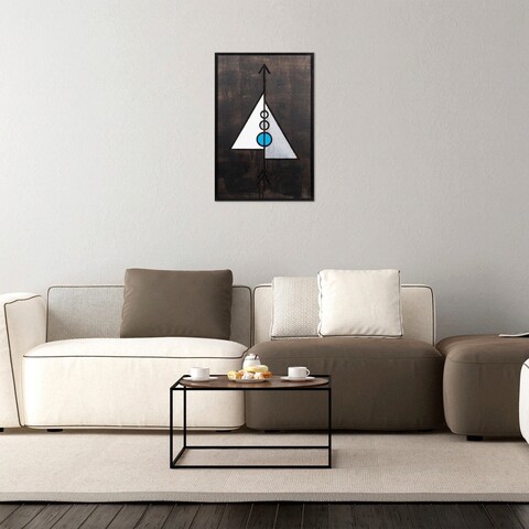 Decoratiune de perete, Pyramid 3, Placaj, Dimensiune: 39 x 59 cm, Multicolor mezoni.ro