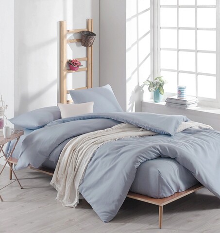 Lenjerie de pat dubla (ES), 2 piese, Paint – Dark Grey, EnLora Home, 65% bumbac/35% poliester EnLora Home