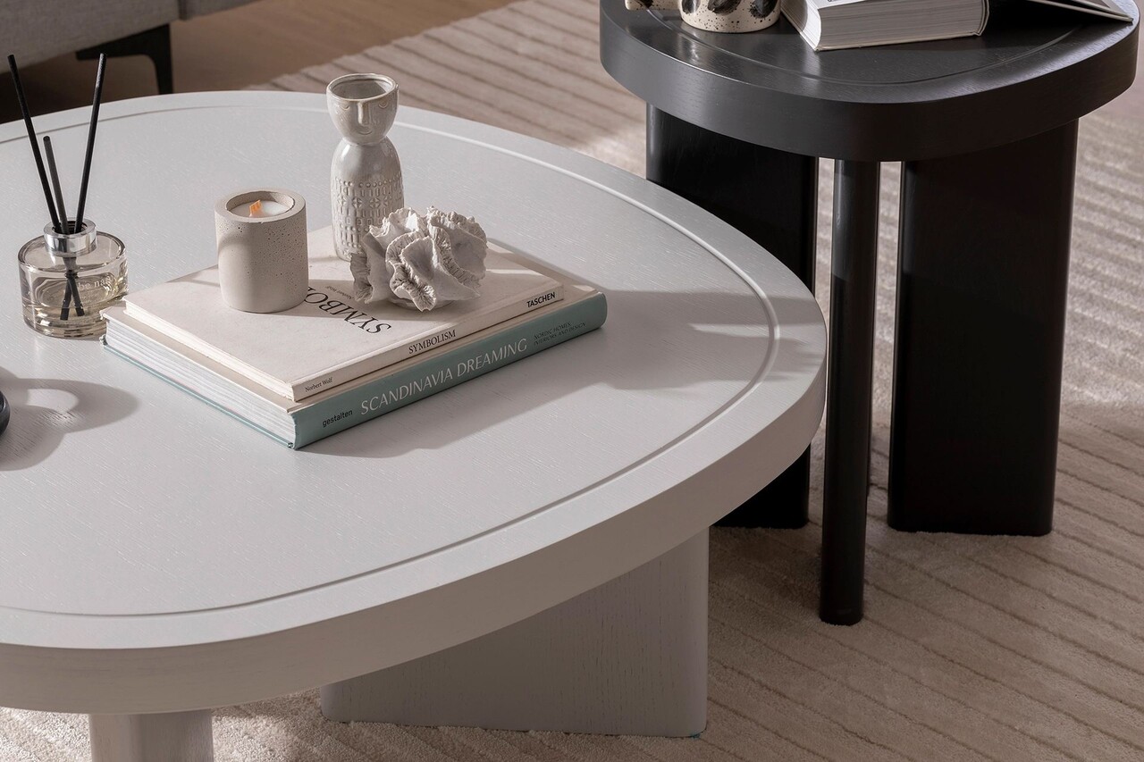 Masuta de cafea, Hanah Home, Cream, 92x35x92 cm, Gri - imagine 4