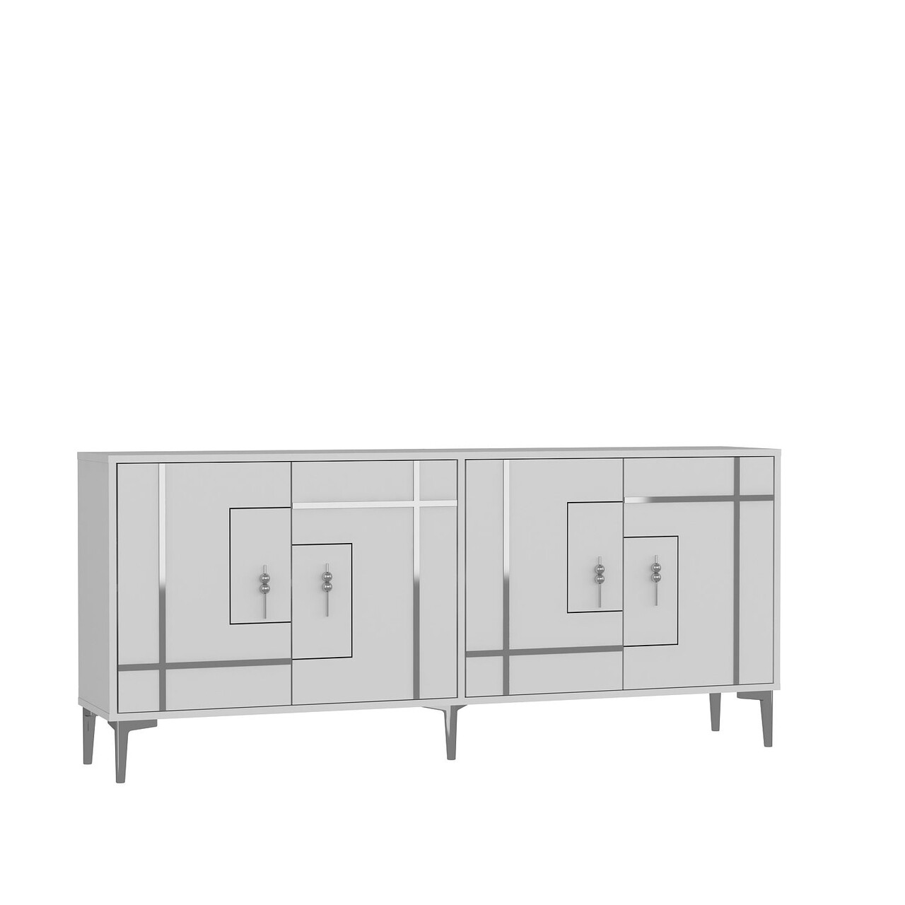 Consola, Hanah Home, Simge, 180x78.6x35 cm, PAL , Alb / Argintiu - view 4