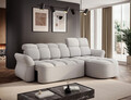 Coltar extensibil dreapta 3 locuri ELTAP, Beneth, 301x185x115 cm, lemn/poliester, gri deschis