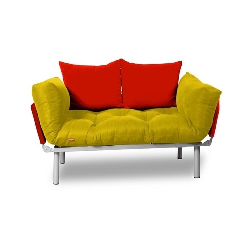 Canapea extensibila Gauge Concept, Yellow Red, 2 locuri, 190×70 cm, fier/poliester 190x70