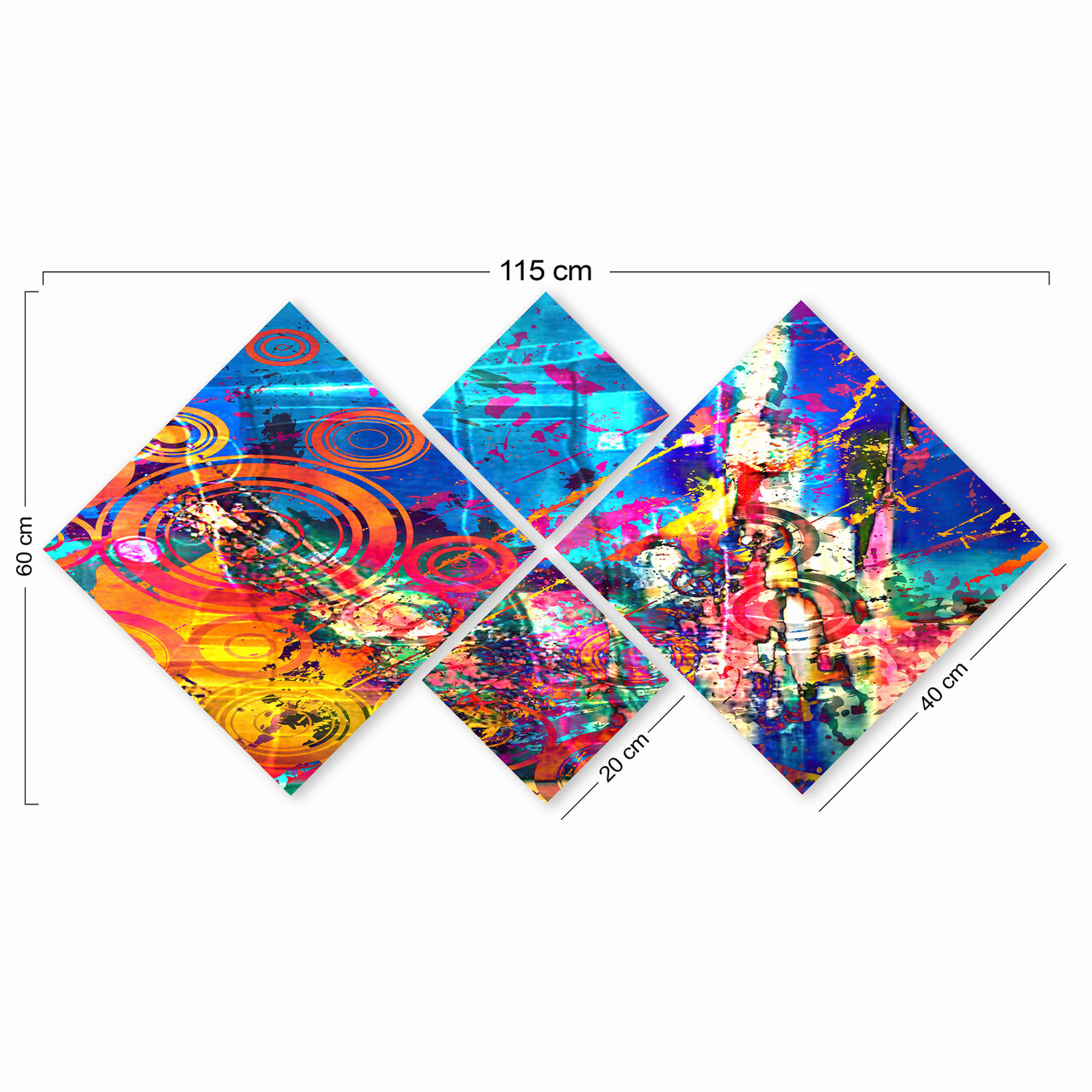 Set 4 tablouri decorative, 4MDF16007432015, MDF, Imprimat UV, Multicolor - 2 | YEO
