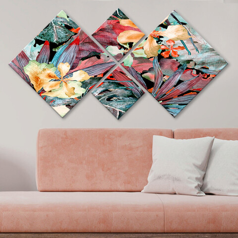 Set 4 tablouri decorative, 4MDF794486410, MDF, Imprimat UV, Multicolor Evans
