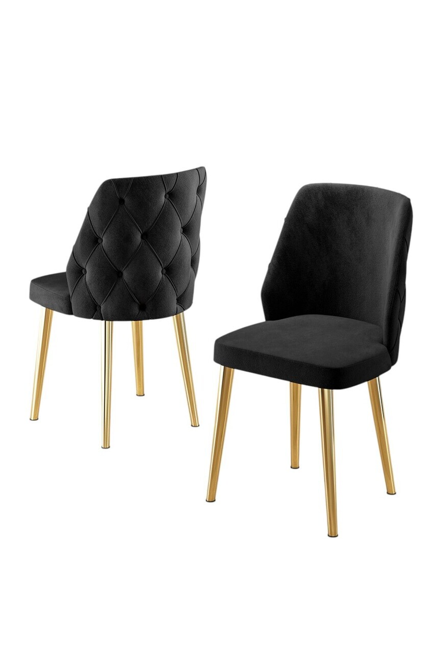 Set scaune 4 piese, Hanah Home, Leja, Negru — imaginea 2