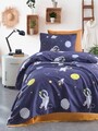 Set cuvertura pique Single, Astron - Dark Blue, EnLora Home, Bumbac