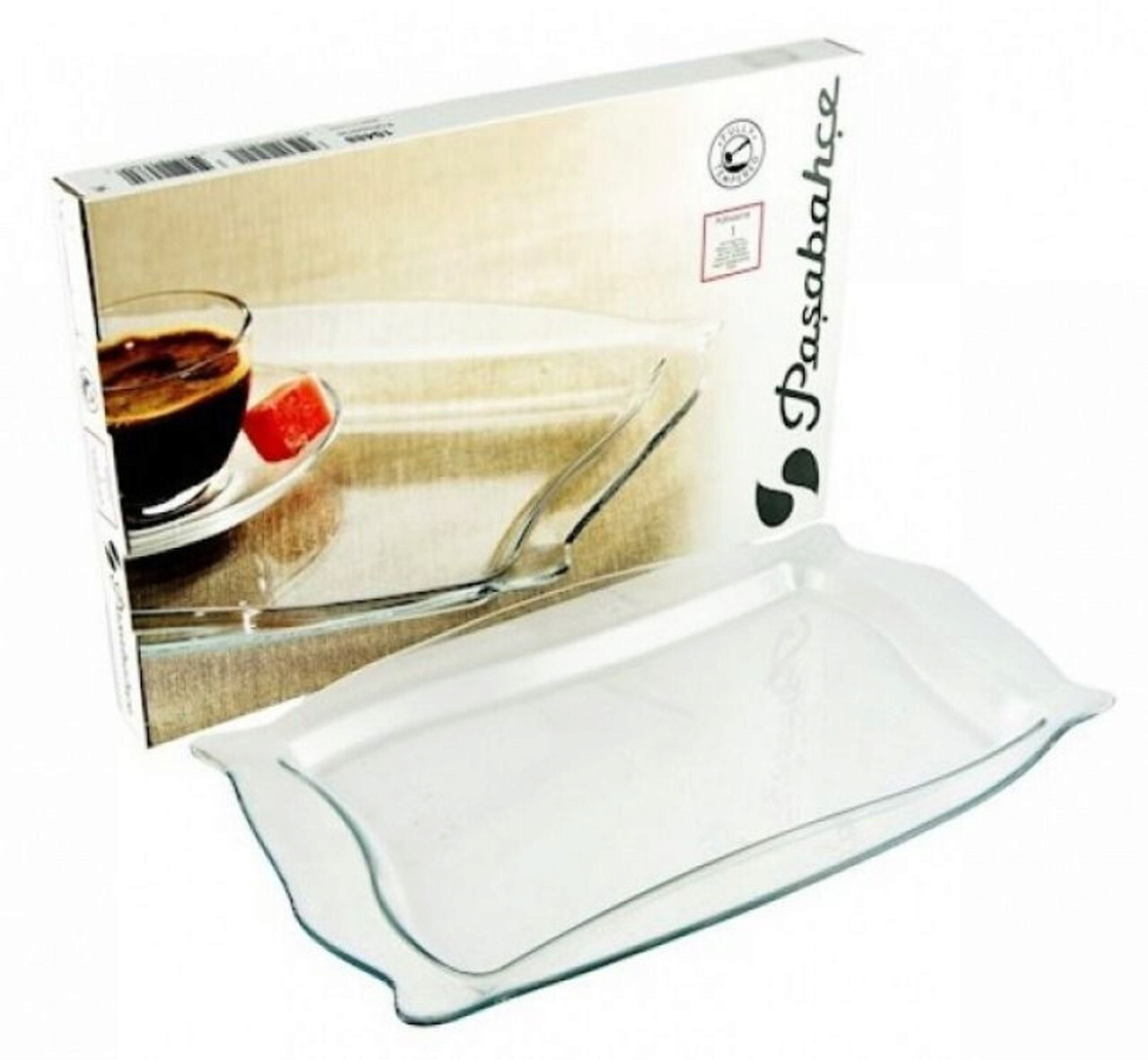 Platou dreptunghiular Patisserie, Pasabahce, 32.5x22x2 cm, sticla, transparent