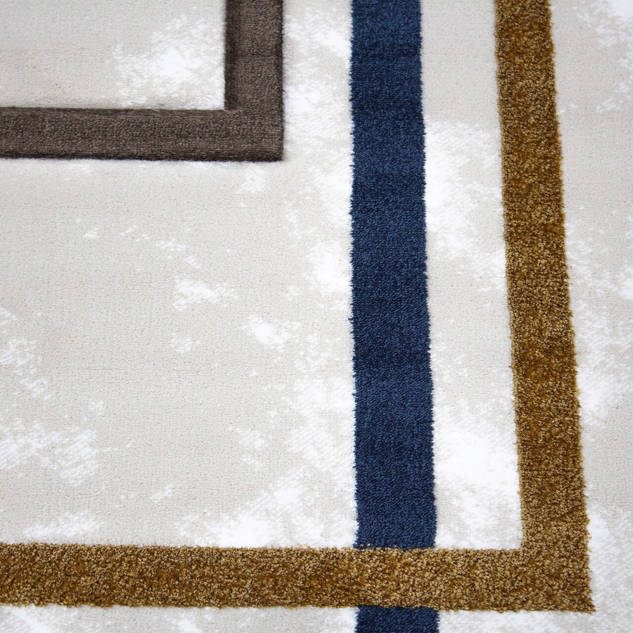 Covor, 2654A, 80x150 cm, Polipropilena, Auriu / Albastru închis / Maro / Alb - 2 | YEO