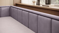Canapea extensibila brat stanga 3 locuri, ELTAP, Fulgeo, 214x82x77 cm, lemn/catifea din poliester, bej/mov