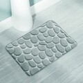 Covoras de baie Pebble, iDesign, 43x61 cm, microfibra/spuma memory, gri