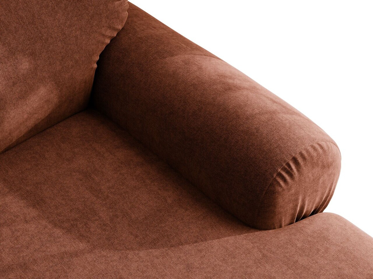 Coltar stanga 4 locuri, Ophelia, Micadoni Home, 236x164x84 cm, tesatura structurata, caramiziu — imaginea 4