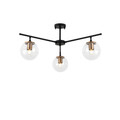 Lustra, Fulgor, 942FLG1101, Metal, Negru/Maro antic