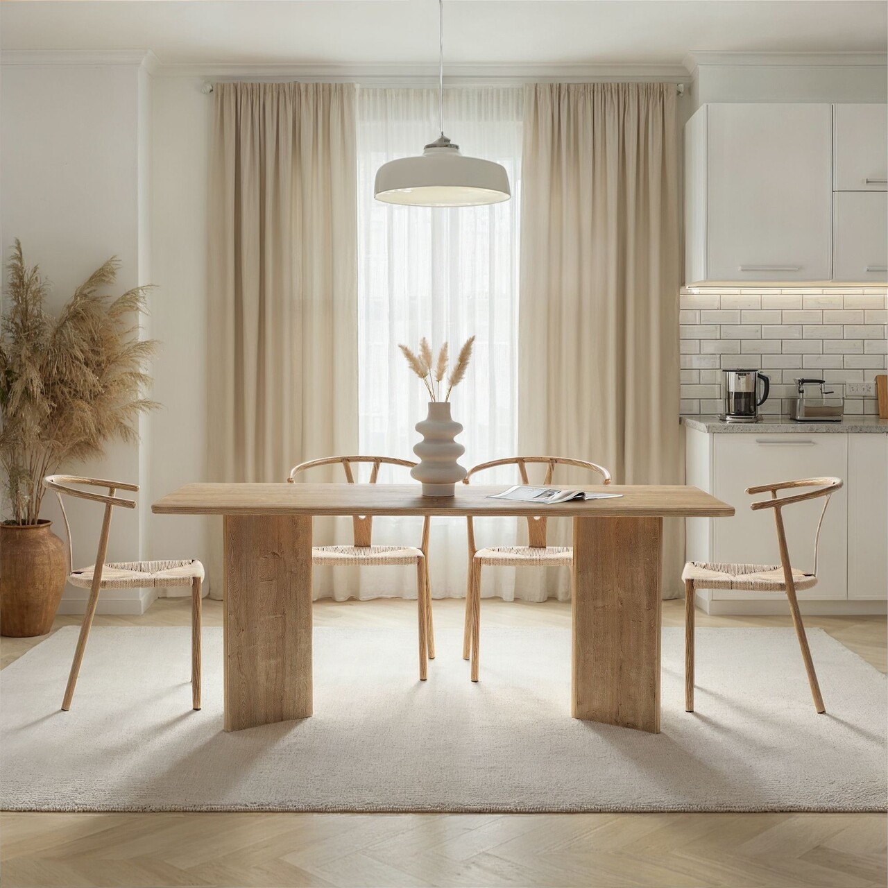 Masa, Nordure, Linza, 180x75x90 cm, Stejar Honey - imagine 2