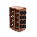 Set 16 recipiente pentru condimente si suport, Lenne, Homla, 17x12x28 cm, lemn/sticla, natur