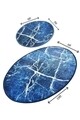 Set 2 covorase de baie Denim, Chilai, 50x60 cm/60x100 cm, multicolor