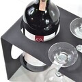 Raft decorativ metalic pentru vinuri, Hanah Home, Vın, 40x20x20 cm, Negru