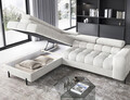 Coltar extensibil stanga 5 locuri ELTAP, LT-01ROY, Ferucce, 276x200x93 cm, lemn/poliester, alb