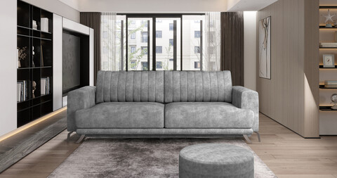 Canapea extensibila 4 locuri ELTAP, SO-ELI-04LE, Elise, 250x95x90 cm, lemn/poliester, gri