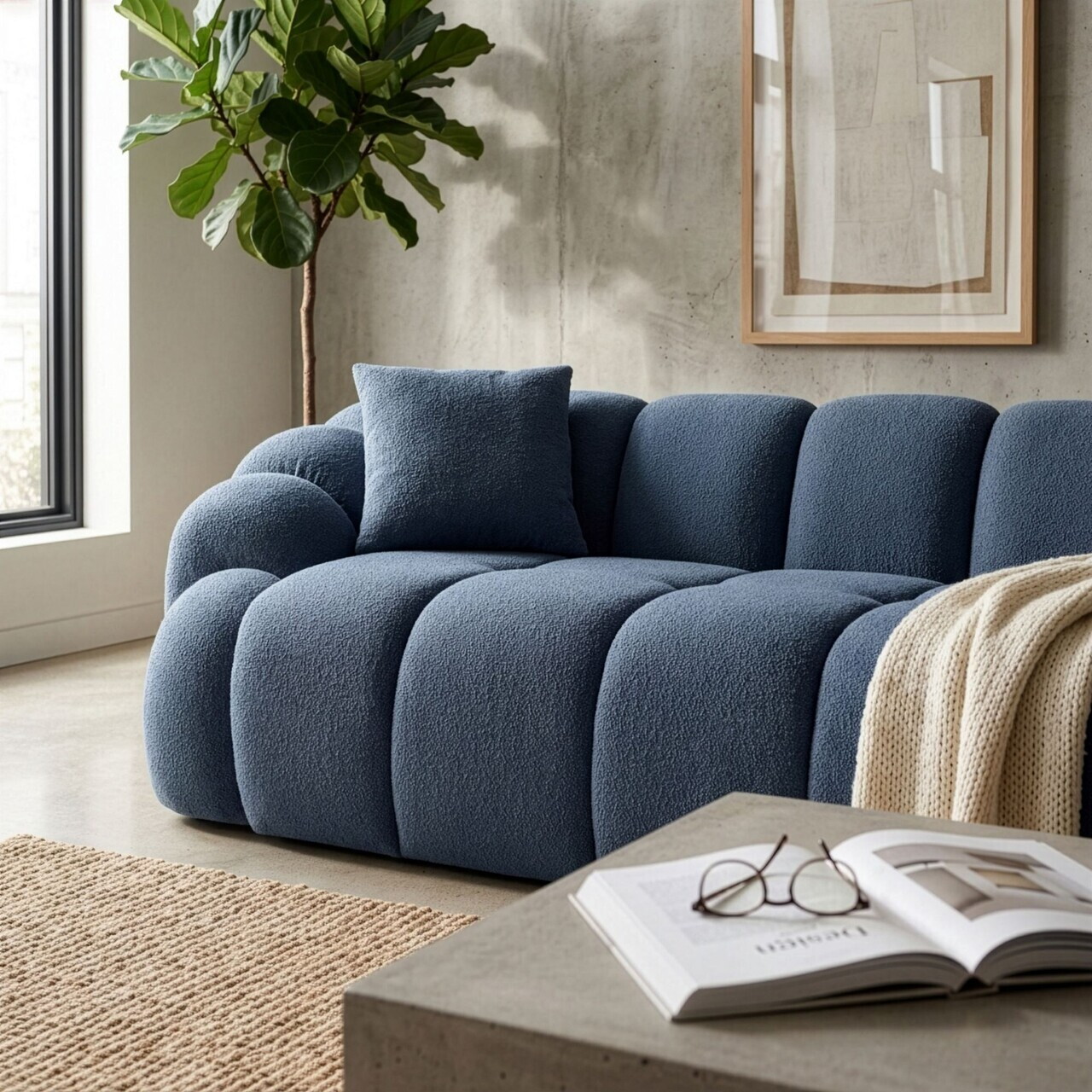 Canapea 3 locuri, Atelier del Sofa, 752EST1133, Lemn de carpen/PAL melaminat, Albastru navy - view 5