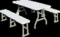 Set camping/picnic Heinner, 180x70x74 cm/182x28x43 cm, pliabil, otel/HDPE plastic, alb