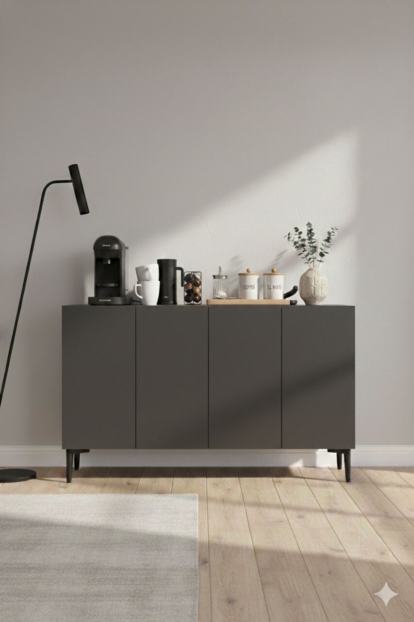Consola, Hanah Home, Aplos 120, 120x79x32 cm, Antracit - view 3
